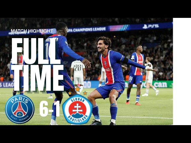 PSG vs Slovan Bratislava 6-1 Highlights & All Goals (UEFA Champions League)