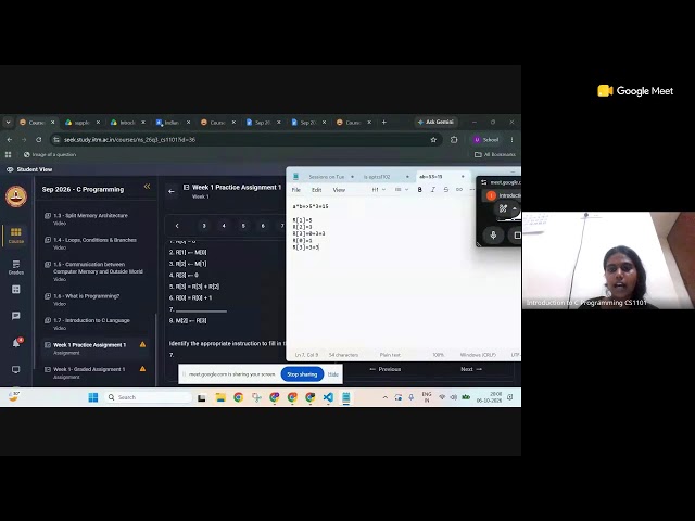 C Prog.-Week-1 Summary/Open Session