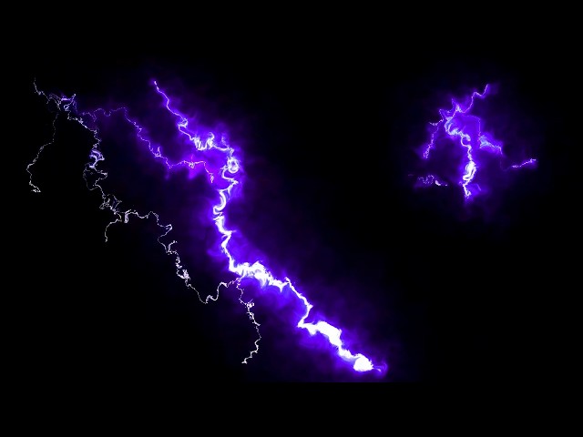 Intense Thunderstorm Flashing Lightning 4K UHD Purple Screen Background TV Ambient Visuals