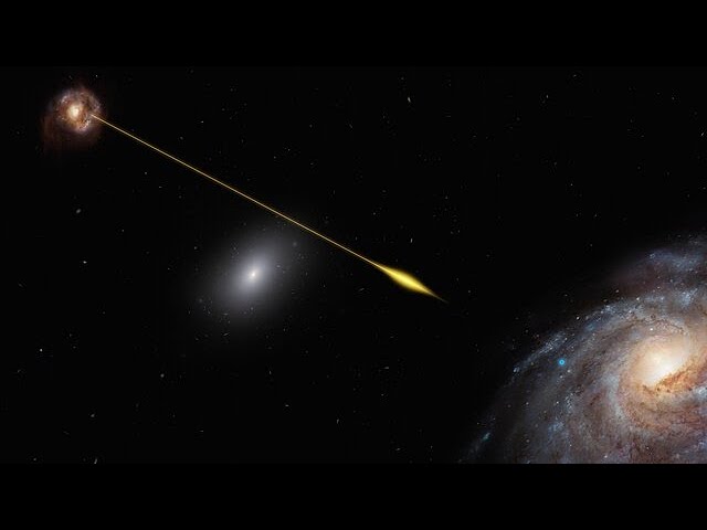 Animation of FRB 181112 signal traveling through space