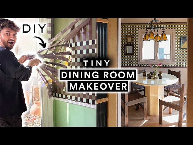 *EXTREME* Small Dining Room Makeover + $20 DIY Painters Tape HACK!