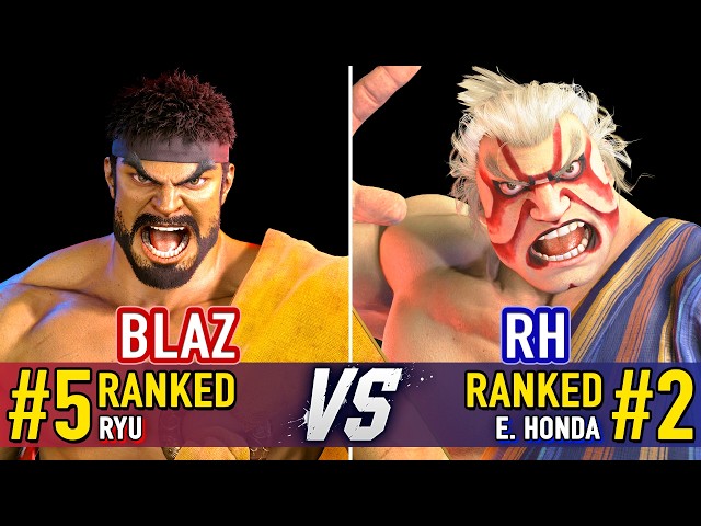 SF6 🤜 BLAZ (#5 Ranked Ryu) vs RH (#2 Ranked E. Honda) 🤛 SF6 High Level Gameplay