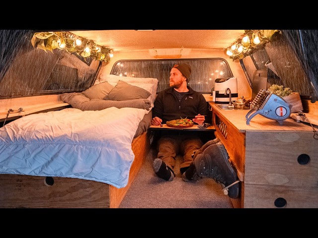 Solo Pickup Truck Camping in Heavy Rain | Sounds of Camping | No Talking ASMR