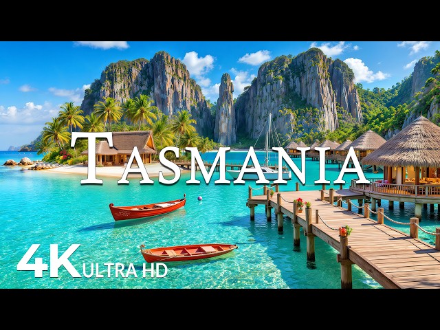 FLYING OVER TASMANIA (4K UHD) – Soothing Music Along With Beautiful Nature Video - 4K Video UHD #3