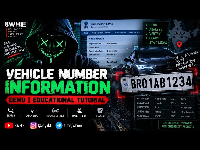 Vehicle Number Information Demo Educational Tutorial | 8WHIE