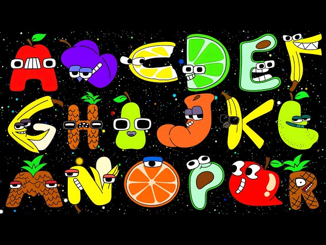 Fruit ABC Song | Colorful Uppercase Alphabet Characters | Learn A–Z for Kids