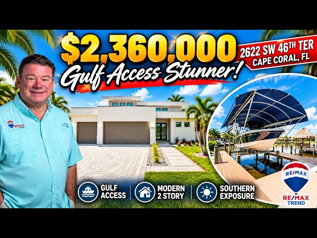 Inside a $2.36M Cape Coral Gulf Access Stunner | 200' Wide Canal + Dream Pool