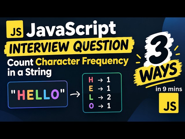 How to Count Character Frequency in JavaScript | 3 Methods #codinginterviewquestions #frequency 🔢