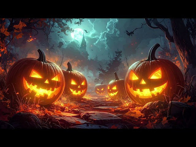 Glowing Jack O Lanterns Halloween Live Wallpaper Background 4K | No Sound