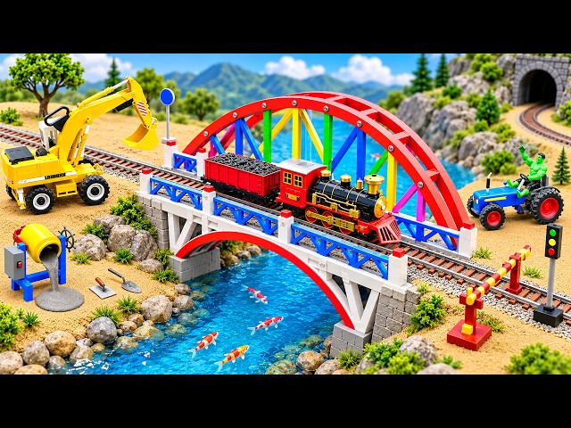 DIY Mini Tractor Builds Strong Bridge For Railway Tracks After Accident | Fun Science Project