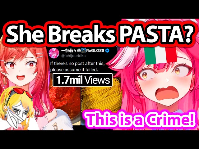 Raora and Kaela React to Ririka Breaking Pasta That Went Viral on Twitter 【Hololive】