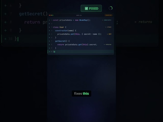 JavaScript's WeakMap prevents memory leaks in classes 🧹