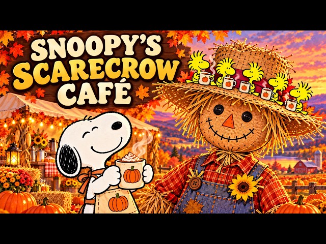 Snoopy’s Scarecrow Café 🎃☕ A Tiny Autumn Surprise | Relaxing Jazz