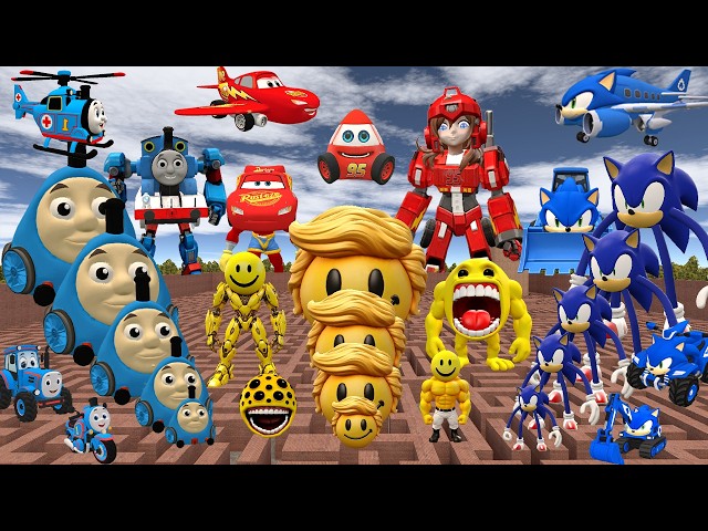 ALL SIZE TINY EVOLUTION TO VERITY TRYPOPHOBIA LIGHTNING MCQUEEN SONIC & THOMAS BIG MAZE Garry's Mod