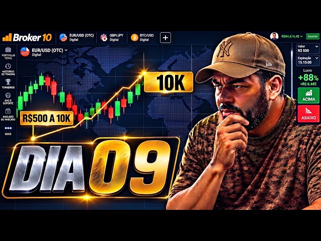 UNCUT #Day 9 - THE 500 TO 10K SAGA Trading Live on #Broker10 *Binary Options*