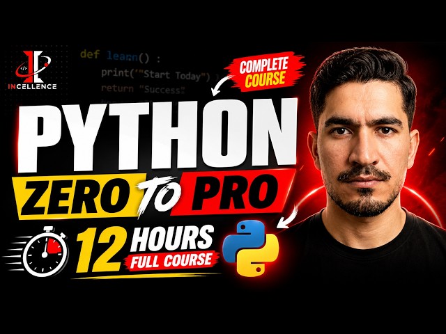 Python FULL Course for Beginners (12 HOURS) | Learn Python from Zero to Advanced | Python for ML/AI