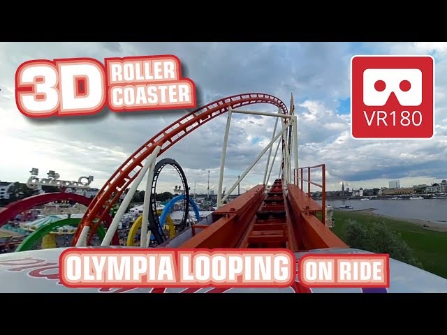 VR180 3D Munich Olympia Looping Achterbahn | VR Roller Coaster onride POV |  Rheinkirmes Düsseldorf
