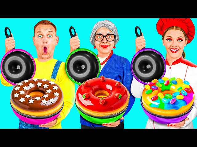 Me vs Grandma Cooking Challenge | Funny Food Tricks by BaRaDa Challenge