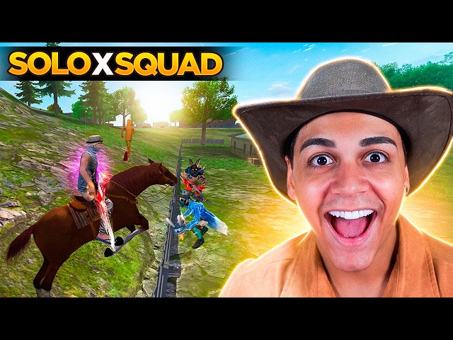 EPIC!! SOLO VS SQUAD HORSE RUSH IN FREE FIRE!!