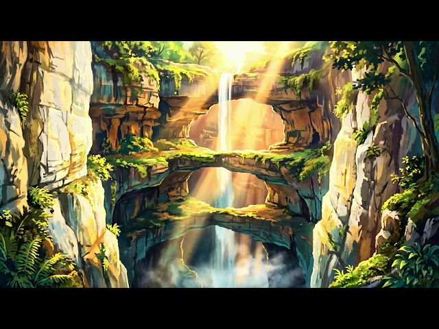 Baatara Gorge Waterfall, Lebanon in a Misty Cave Chasm 💧 | 4K Ambient Loop | 1 Hour