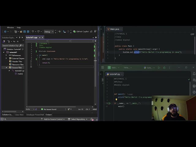 Tutorial 1: Intro to Computing Concepts and Programming (C++, Java, Python)
