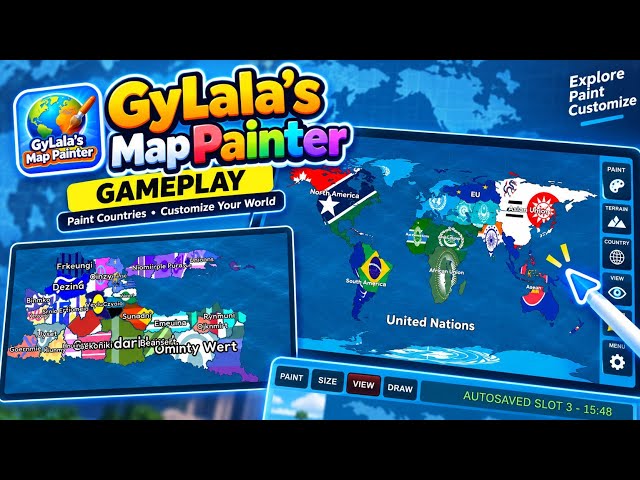 🎨 GyLala’s Map Painter Gameplay 🌎 | Paint Countries & Customize Your World!