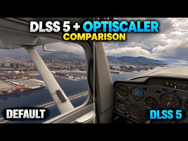 DLLS 5 + Optiscaler / Default Test Flight Comparison - Microsoft Flight Simulator 2024 on RTX470