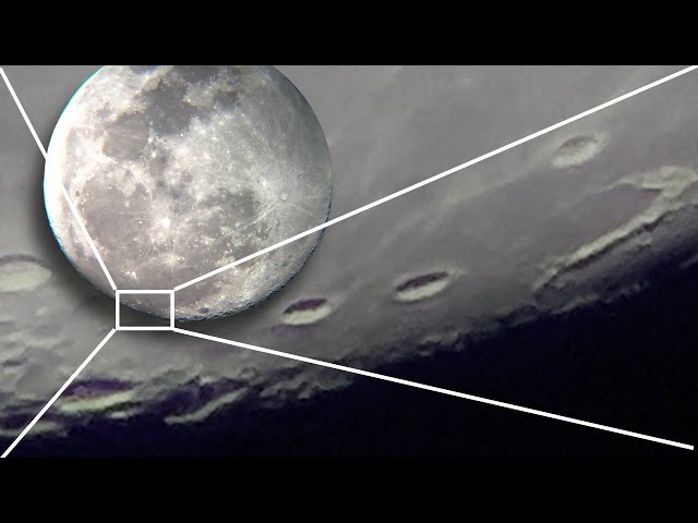 Craters of waxing gibbous Moon 98% illuminated | Copyright-free video you can use Creative Commons
