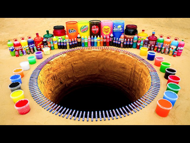 EXPERIMENT: Giant Balloons Erupt! Big Coca-Cola, Sprite & Chupa Chups vs Mentos Underground