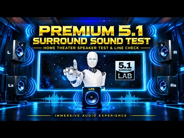 Premium 5.1 Surround Sound Home Theater Speaker Test & Line Check | Immersive Audio Experience