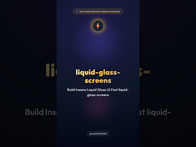 Build Insane Liquid Glass UI Fast 🚀 liquid-glass-screens
