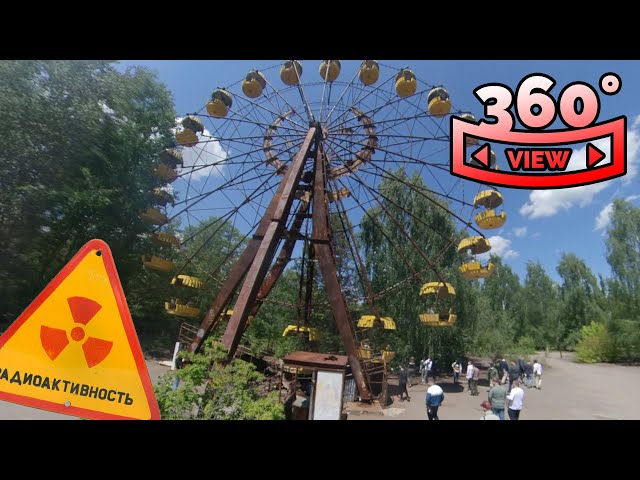 360 view of the abandoned amusement park in Pripyat Chernobyl