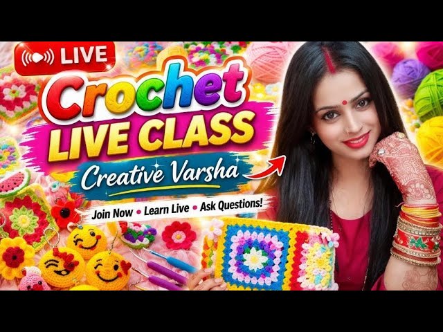 🔴 LIVE Crochet Art Tutorial 🧶 | Crochet Designs for Beginners | Live Stream