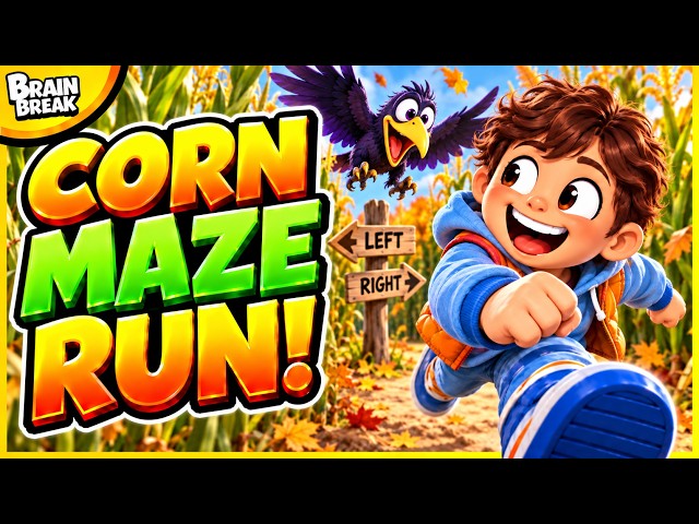 The Corn Maze Run! Fall Brain Break | Can You Escape?!