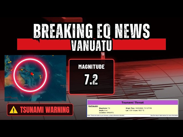 7.2 Earthquake Vanuatu Region with Threat. Friday 10/23