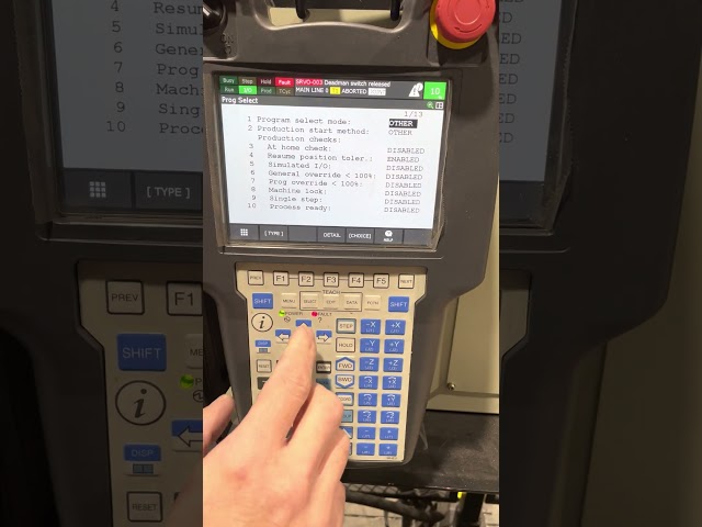 Selecting the Start Program on Fanuc Robot