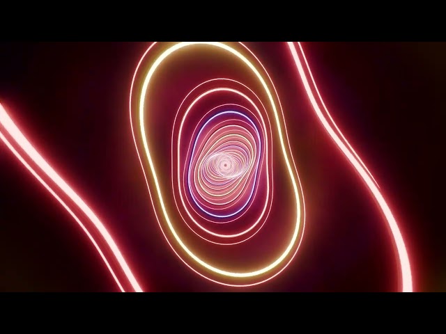 Neon Tunnel Background 4K – Hypnotic Red Golden Blue VJ Loop - Hypnotic Glowing Wallpaper