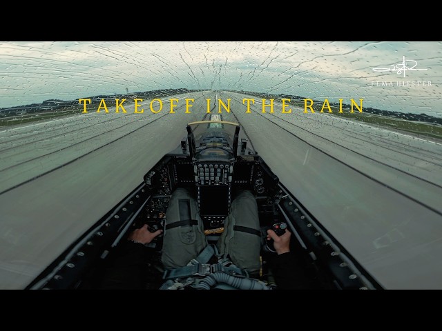F16 Takeoff in the Rain