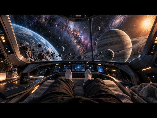 9 Minutes Through Deep Space 🌌 | Relaxing Spaceship Ambience