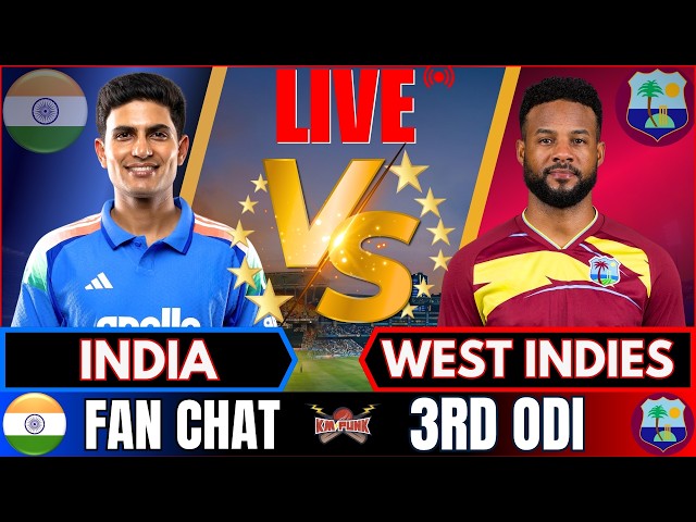 🔴 LIVE: India vs West Indies, 3rd ODI live Match Watch Along | IND vs WI Live cricket match Today