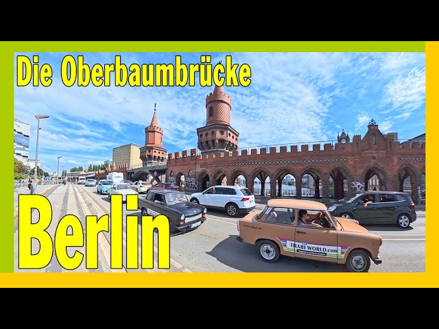 The Oberbaum Bridge, one of the most beautiful and famous bridges in Berlin, spans the Spree River.