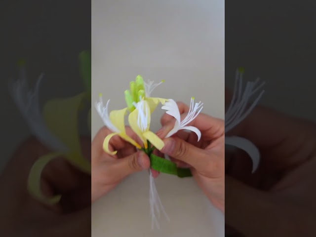 Learn to make Honeysuckle flower | Part 2  #flowers #tutorial #art #diy #paperflower #papercraft