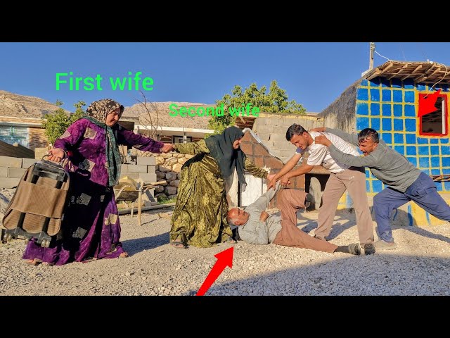 The husband burned his second wife's clothes in front of his first wife