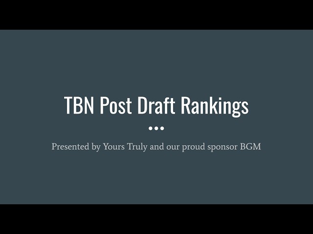 TBN Post Draft Rankings