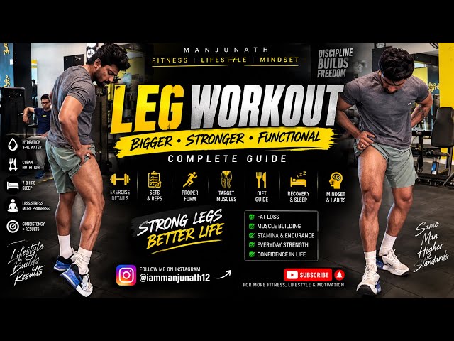 LEG WORKOUT 🔥 | Bigger & Stronger Legs | Complete Leg Training, Diet, Recovery & Lifestyle Guide
