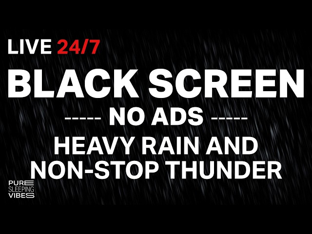 Heavy Rain and Thunder Sounds for sleeping (Black Screen) | My Thunderstorm Lifesaver - Fall Asleep