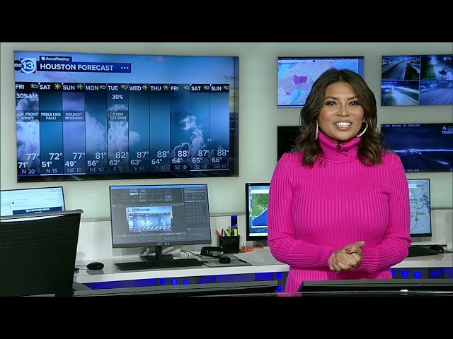 A season-changing cold front arrives Friday morning with a strong north wind
