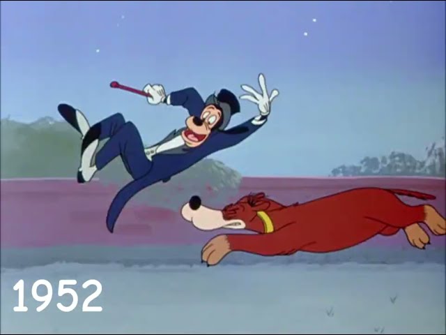 one second of every goofy cartoon (1939  - 1965)
