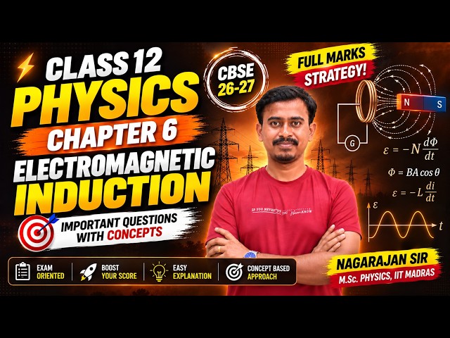 9Q PYQs EMI Electromagnetic induction 🔥 Most Important CH 6| Class 12 CBSE | NEET |JEE