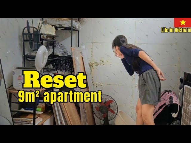 Resetting My Tiny 9m² MOLDY Apartment | Life in Vietnam 🇻🇳